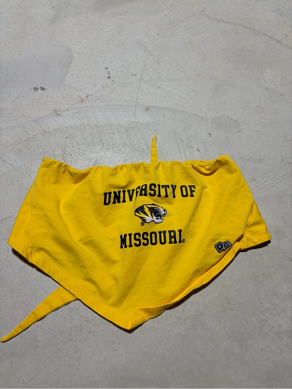 University of Missouri mizzou hype and vice Yellow Bandana tube top medium